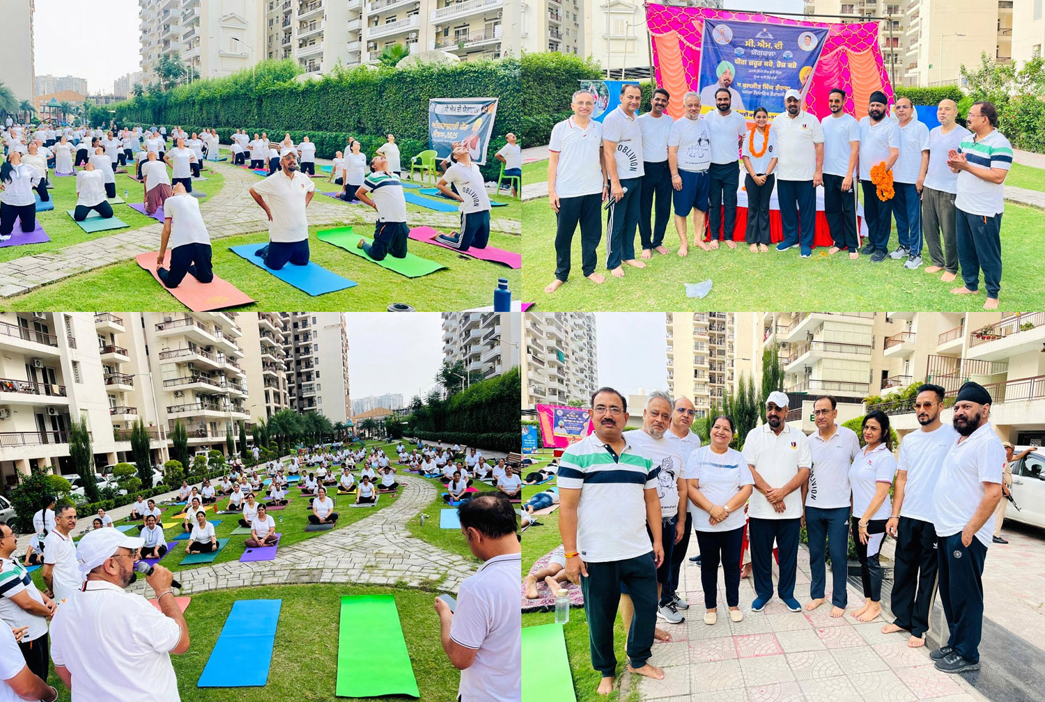 On the occasion of 11th International Yoga Day, MLA Kuljit Singh Randhawa visited Bollywood Society and Altura Apartment in Zirakpur.